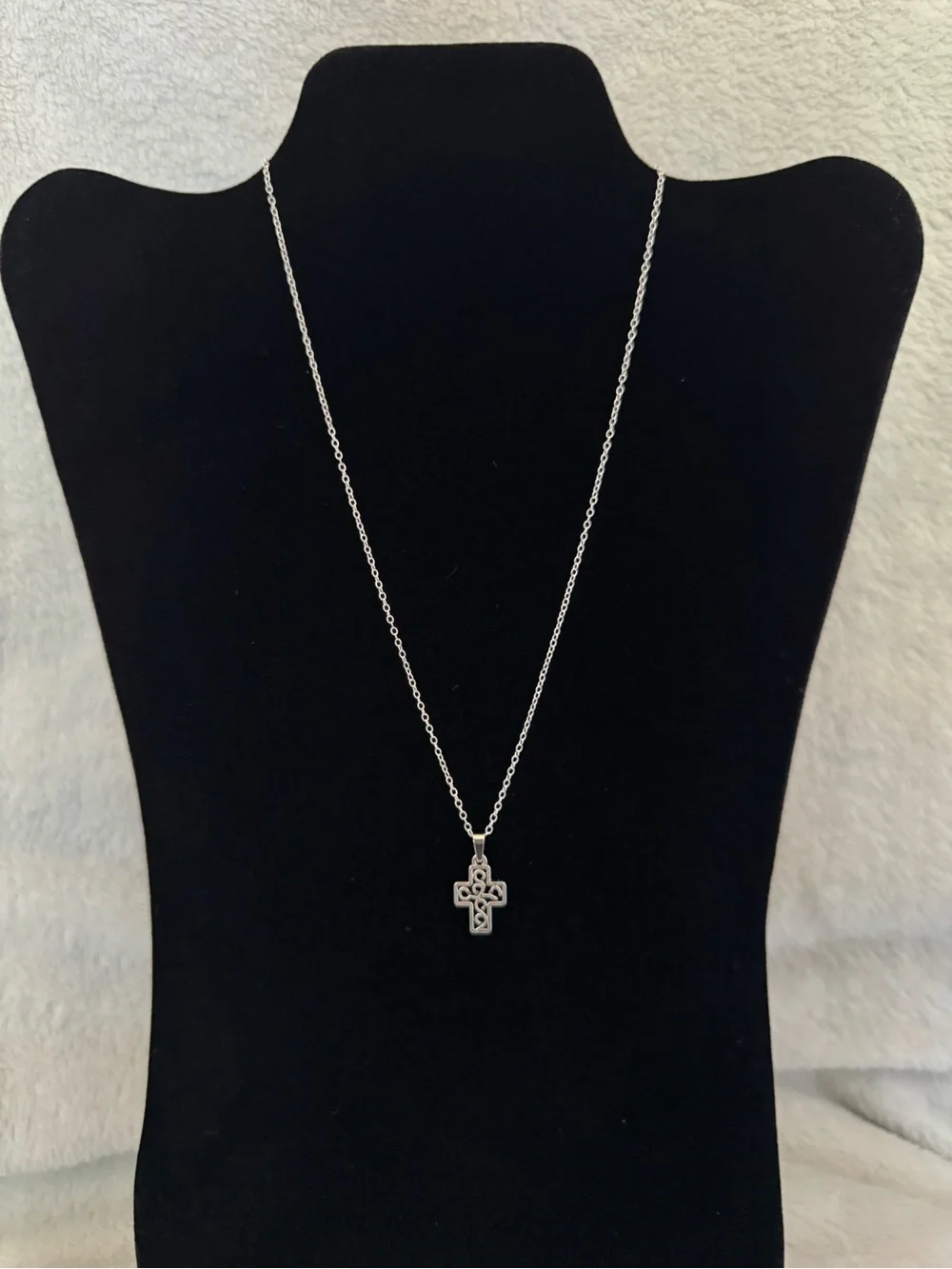 Sterling Silver Celtic Cross Pendant Necklace - Silver